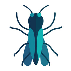insect moth animal in cartoon flat icon style