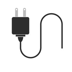 plug icon in black illustration on white
