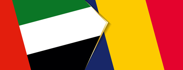 United Arab Emirates and Chad flags, two vector flags.