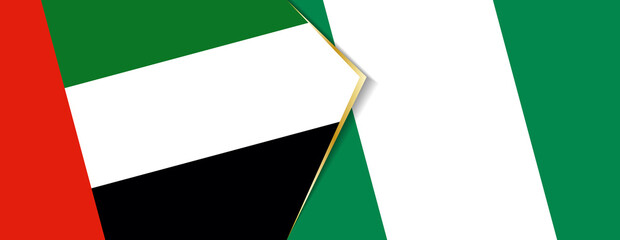 United Arab Emirates and Nigeria flags, two vector flags.
