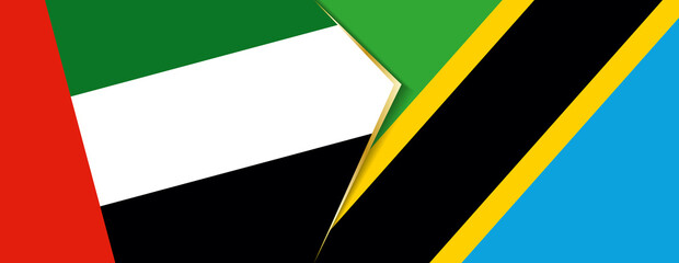 United Arab Emirates and Tanzania flags, two vector flags.
