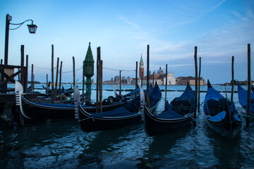 Fototapeta premium Gondola station at the Lagoon of Venice