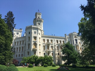 Hluboka castle in the Czech republic in summertime. 