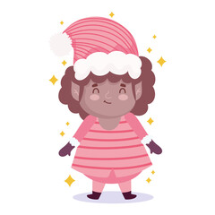 merry christmas helper with hat decoration and celebration icon