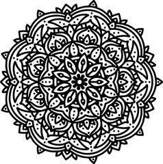 Luxury ornamental mandala Pattern Design Vector Illustration in Black and White color