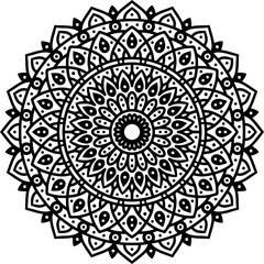 Luxury ornamental mandala Pattern Design Vector Illustration in Black and White color
