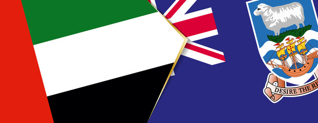 United Arab Emirates and Falkland Islands flags, two vector flags.