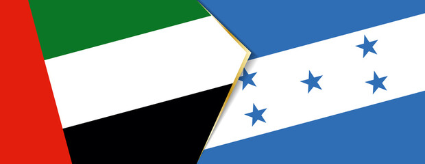 United Arab Emirates and Honduras flags, two vector flags.