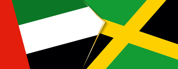 United Arab Emirates and Jamaica flags, two vector flags.