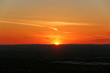 Fototapeta na wymiar Sunset over Westbury, Wiltshire 