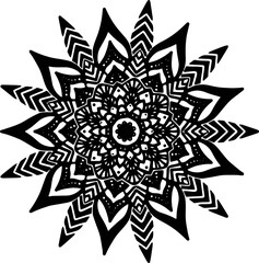 Luxury ornamental mandala Pattern Design Vector Illustration in Black and White color