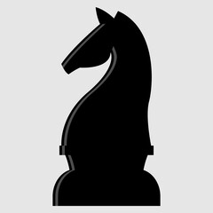 Knight chess piece simple flat vector icon isolated on lighe background for app webpage design.
