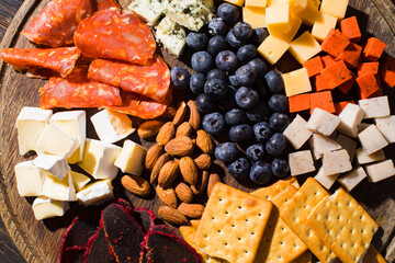 The set of different delicious snacks for every taste