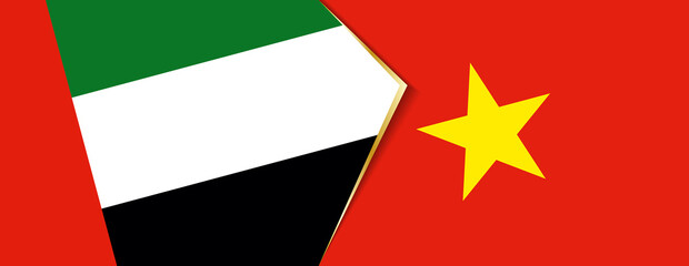 United Arab Emirates and Vietnam flags, two vector flags.