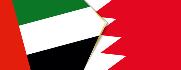 United Arab Emirates and Bahrain flags, two vector flags.