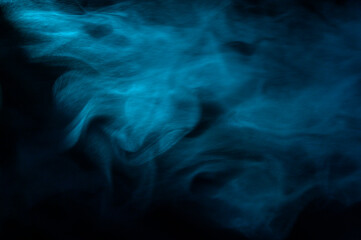 green smoke on a black background, fog on a dark background