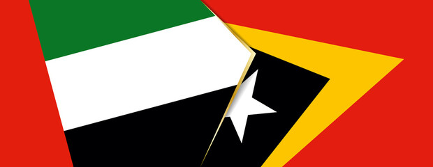 United Arab Emirates and East Timor flags, two vector flags.