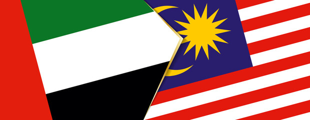United Arab Emirates and Malaysia flags, two vector flags.