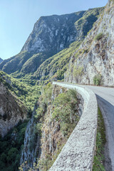 Fototapeta na wymiar road bends at Sagittario gorge, Abruzzo, Italy