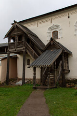 wooden porch, Kremlin, Veliky Novgorod, autumn 2020