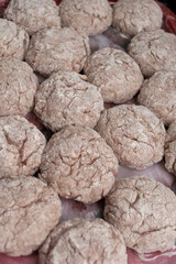 Homemade cutlets are raw, not fried. Frozen foods, semi-finished products.
