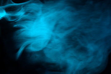 green smoke on a black background, fog on a dark background