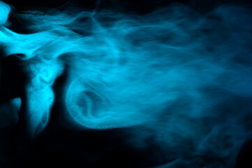 green smoke on a black background, fog on a dark background