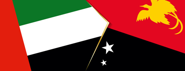 United Arab Emirates and Papua New Guinea flags, two vector flags.