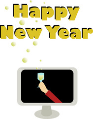 Happy New Year virtual toast