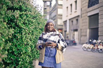 young black woman in the street