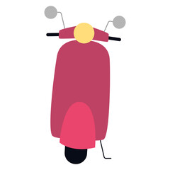 Isolated purple small motorcycle delivery fast icon- Vector