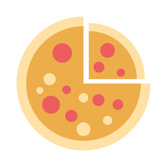 Isolated pizza food delivery fast icon- Vector