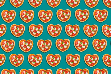 dough  pizza with form of heart