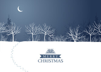 Night winter forest in the moonlight vector image - 395367461