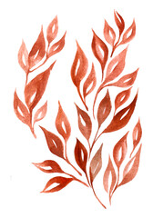 watrecolor set with leaves illustration