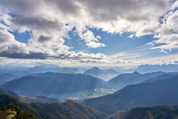 Fototapeta premium Sun lit mountain range