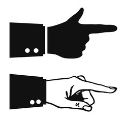 Hand with pointing finger vector icon