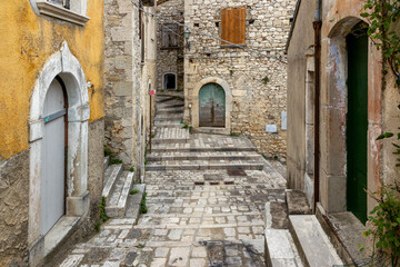 Fototapeta na wymiar typical italian village Guardiaregia in the province of Campobasso in Molise
