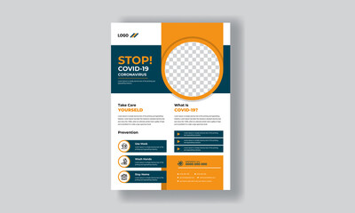 COVID- 19 Coronavirus Flyer and Poster design, Professional editable Medical flyer poster design template