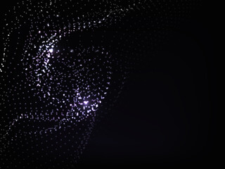 Obraz premium Abstract vector business background with blue dots, wave flow blue dot