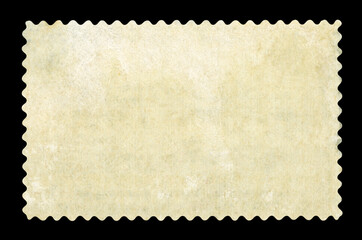 Blank postage stamp - Isolated on Black background	