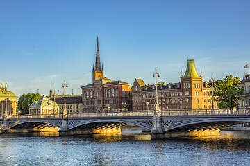Fototapeta premium Picturesque views of the Riddarfjarden (