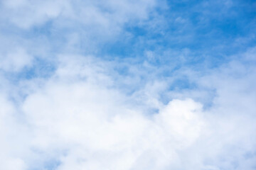 Sky blue or azure sky and clouds is bright white background. Everything lies above surface...