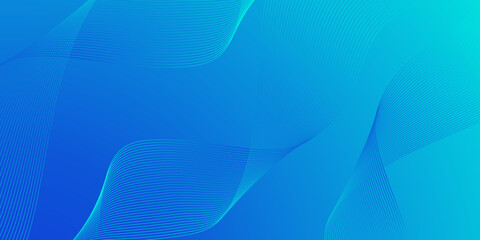 Blue abstract presentation background with wave lines