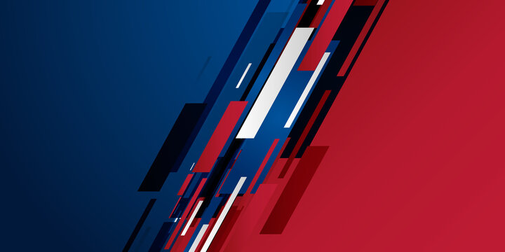 Blue red versus e-sport race game presentation background with contrast color. Vector illustration for gaming background