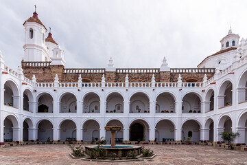 Courtyard of San Felipe de Neri monastery in Sucre, Bolivia