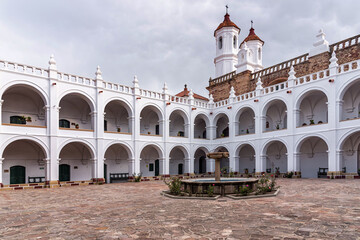 Fototapeta premium Courtyard of San Felipe de Neri monastery in Sucre, Bolivia
