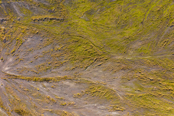 Bokod, Hungary - Aerial drone view of abstract sand formation.