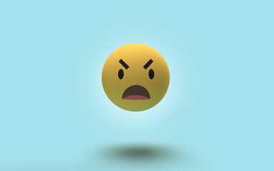 émoji avec des sentiments humain sur fond isolé. illustration 3D