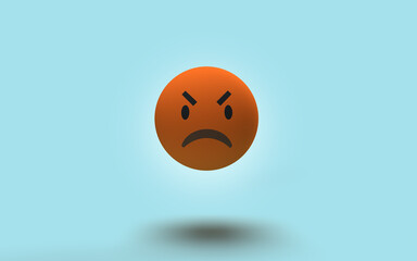 émoji avec des sentiments humain sur fond isolé. illustration 3D